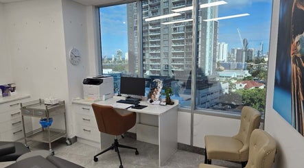 Spacious office with a city view at Gold Coast Hair Transplant Centre, Southport, Queensland, AU.