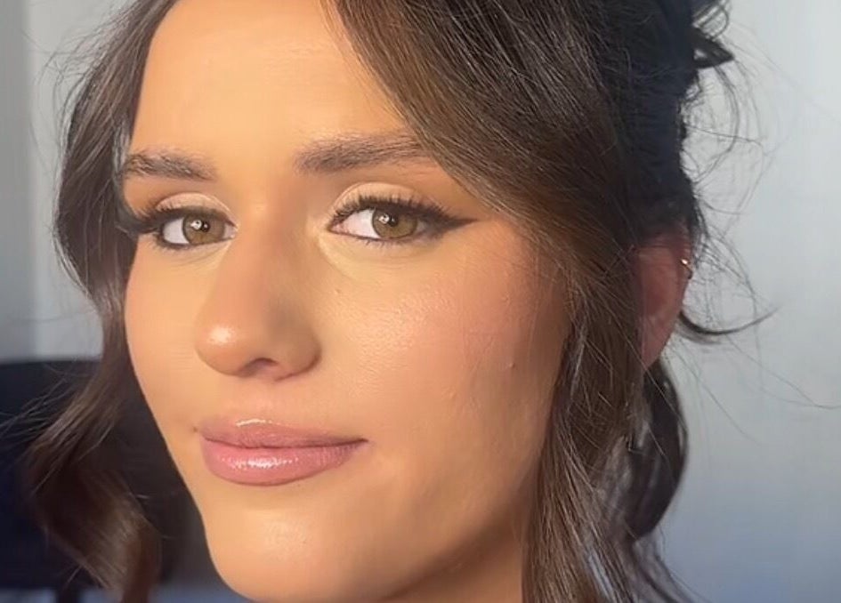 Close-up of a flawless makeup look at Veloura Artistry, Flinders, New South Wales, AU.