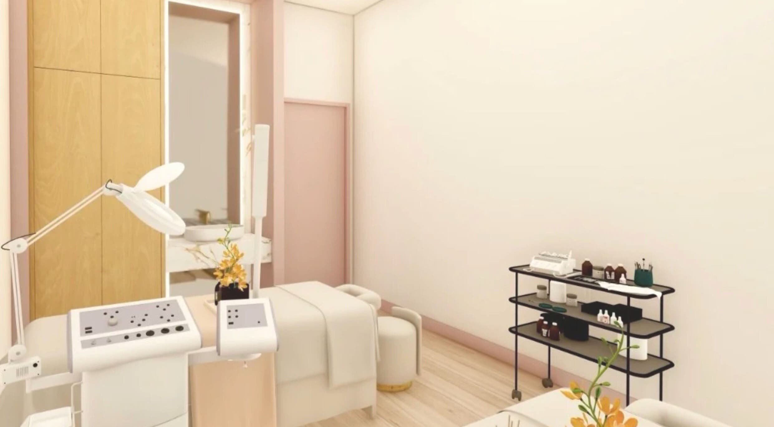 Serene treatment room at The Look Cosmetic Group, Hurstville, New South Wales, AU, featuring relaxing spa setup.