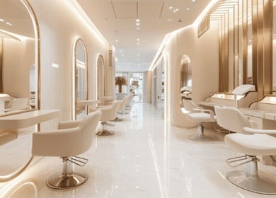 Elegant interior of ND SALON in Pimpri-Chinchwad, Pune, Maharashtra, IN featuring sleek white decor.