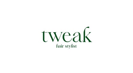 TweakHair logo in green, Fakenham, England, GB, elegant hair stylist brand.
