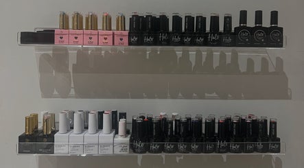 Nail polish collection at Babylon, Ballaugh, England, GB featuring vibrant colors and premium brands.