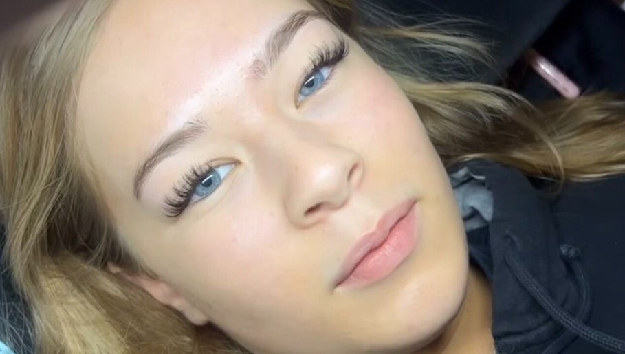Close-up of eyelash extensions at Lashed by Aria, Torquay, Victoria, AU.