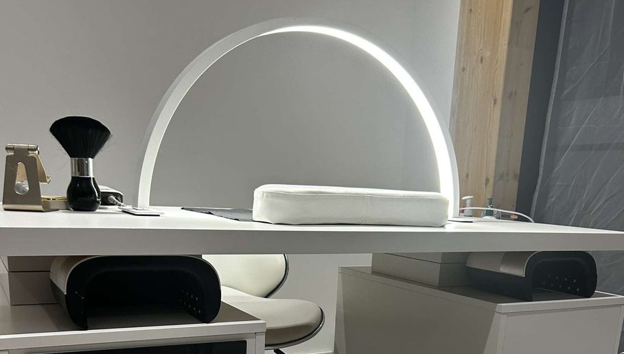 Sleek nail station with modern tools at Glossed By Francesca, Luton, England, GB.