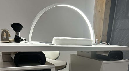 Sleek nail station with modern tools at Glossed By Francesca, Luton, England, GB.