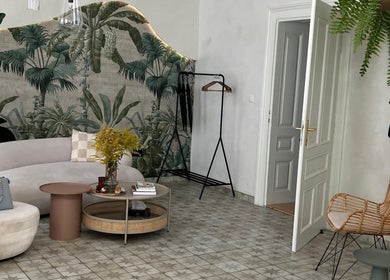 Elegant lounge with plant decor at Matyáš Kahle, Ostrava, Moravskoslezský Kraj, CZ.