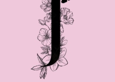 Logo artistique de Just.unemanucure avec un J fleuri, situé à Cognac, Nouvelle-aquitaine, FR.