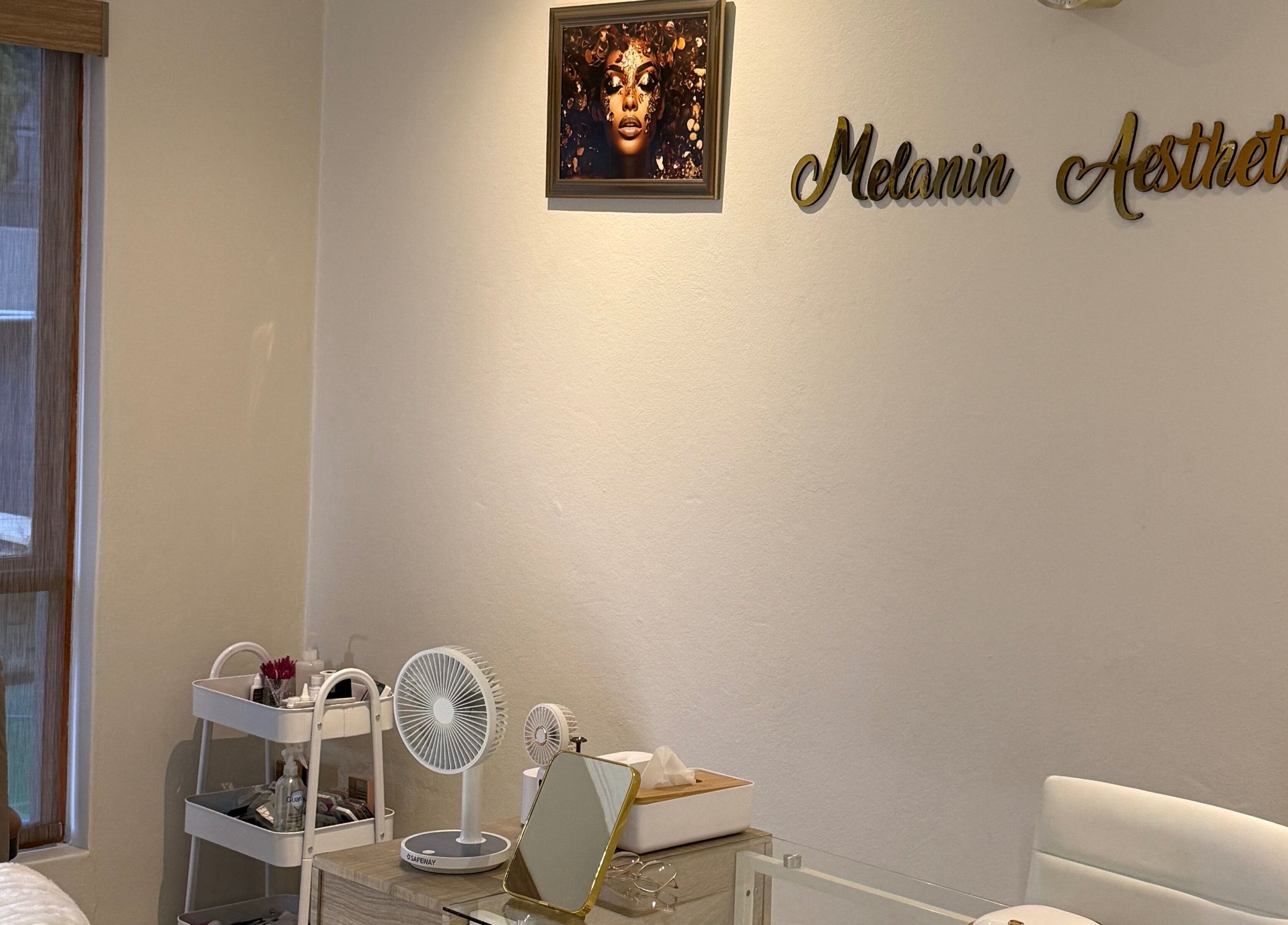 Interior of Melanin Aesthetics SA, featuring elegant decor, Germiston, Gauteng, ZA.
