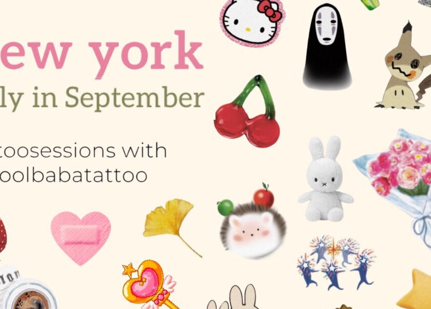 Colorful tattoo-themed illustration for Coolbabatattoo sessions in New York, US, this September.
