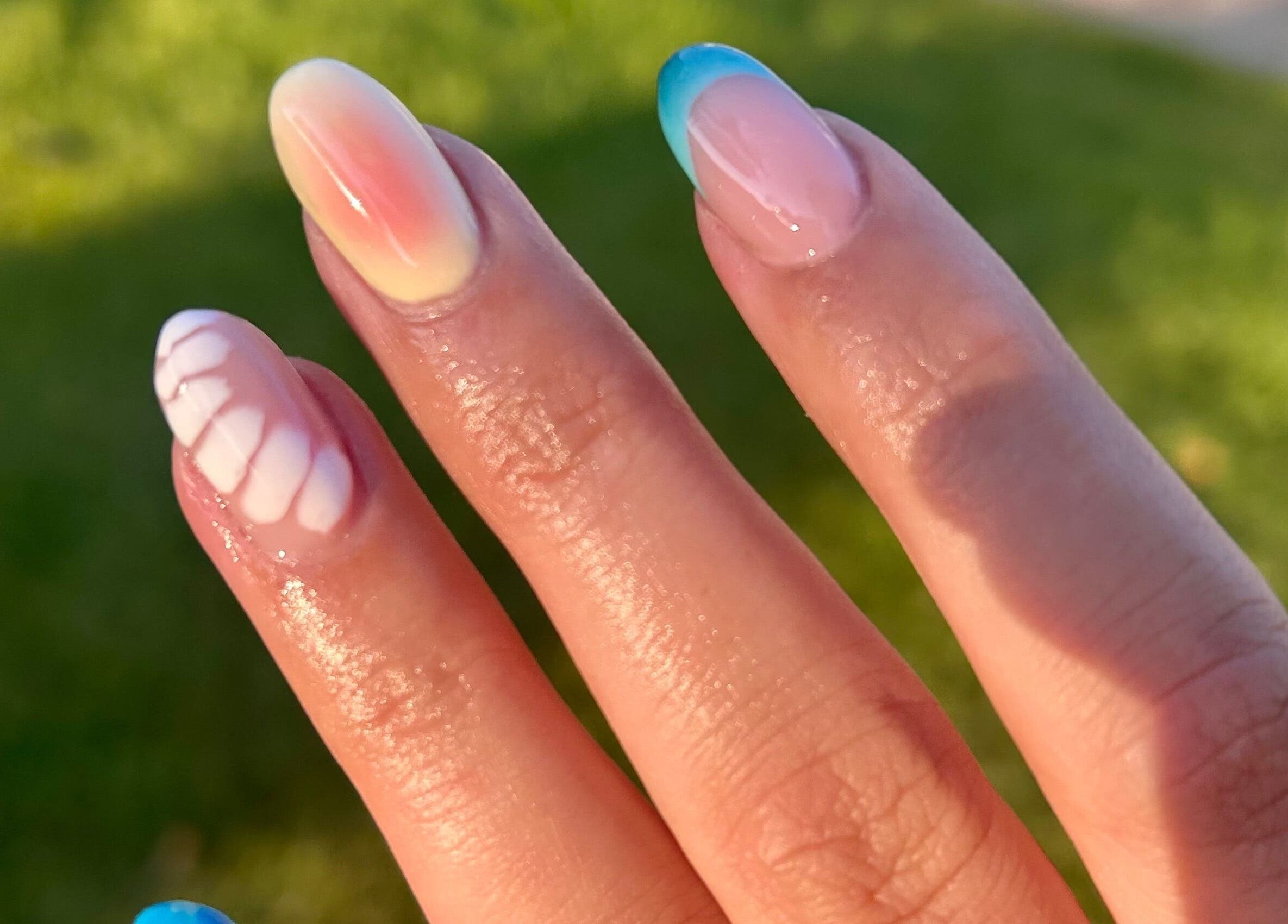 Colorful nail designs at Nails By Katie, Coleraine, Northern Ireland, GB.