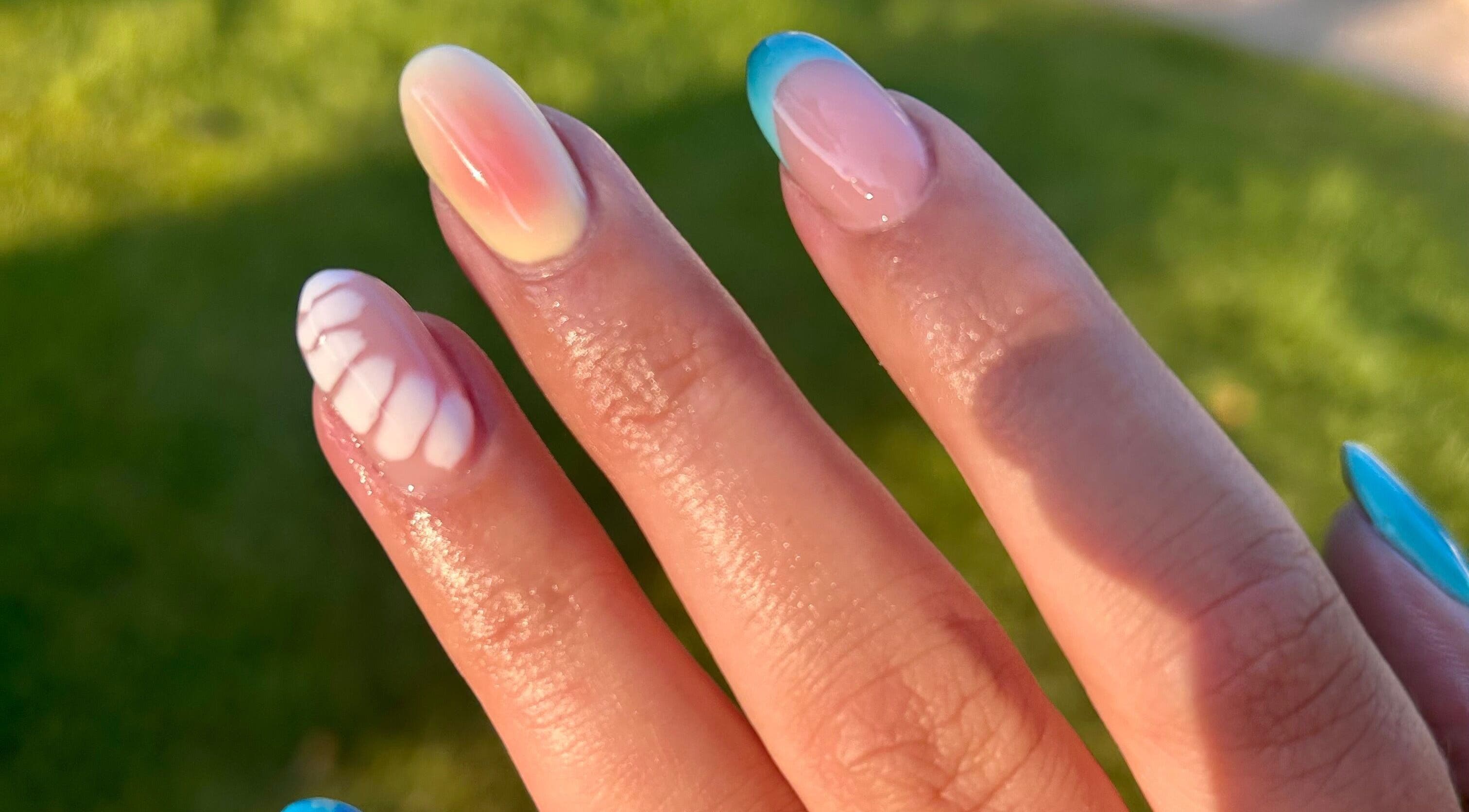 Colorful nail designs at Nails By Katie, Coleraine, Northern Ireland, GB.