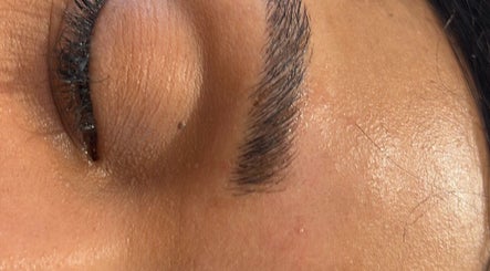 Close-up of beautifully groomed eyebrow at Browsbybre in Upland, California, US.