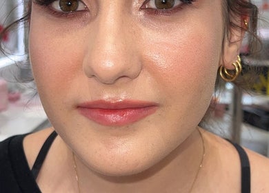 Close-up of glowing makeup from Browsbybre at Upland, California, US, showcasing artistry and elegance.
