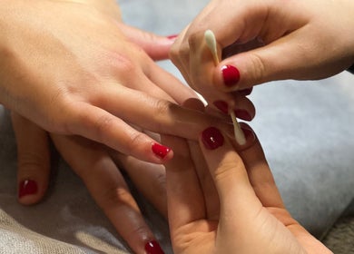 Expert manicure at Holmaibeauty, Wellington, Wellington Region, NZ, showcasing delicate nail care.