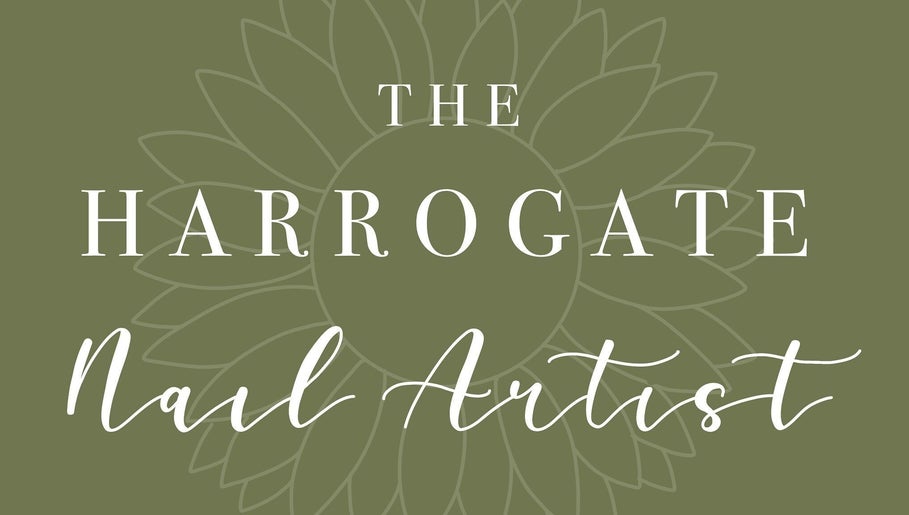 Logo of The Harrogate Nail Artist in Harrogate, England, GB on a green background.