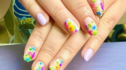 Floral nail art at The Harrogate Nail Artist, Harrogate, England, GB, showcasing intricate designs.