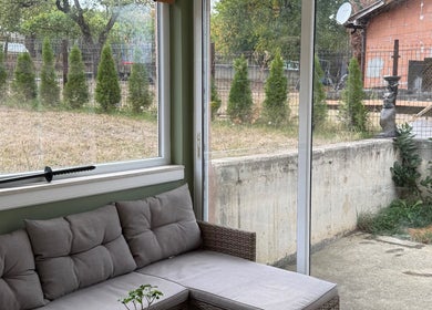 Relaxing corner at IndCuts21 with garden view, Pravets, Sofiyska Oblast, BG.