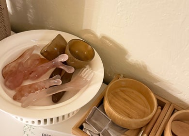 Spa tools at Moonme Spa in Newport Beach, California, US, offering relaxation and rejuvenation.