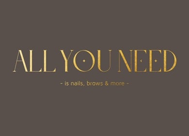 Логотип салона All you need в Вуппертале, Северный Рейн-Вестфалия, DE, с золотыми буквами.