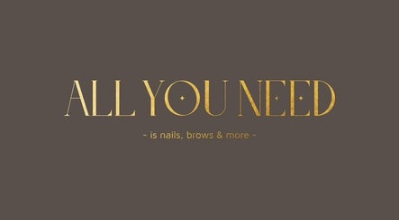 Логотип салона All you need в Вуппертале, Северный Рейн-Вестфалия, DE, с золотыми буквами.