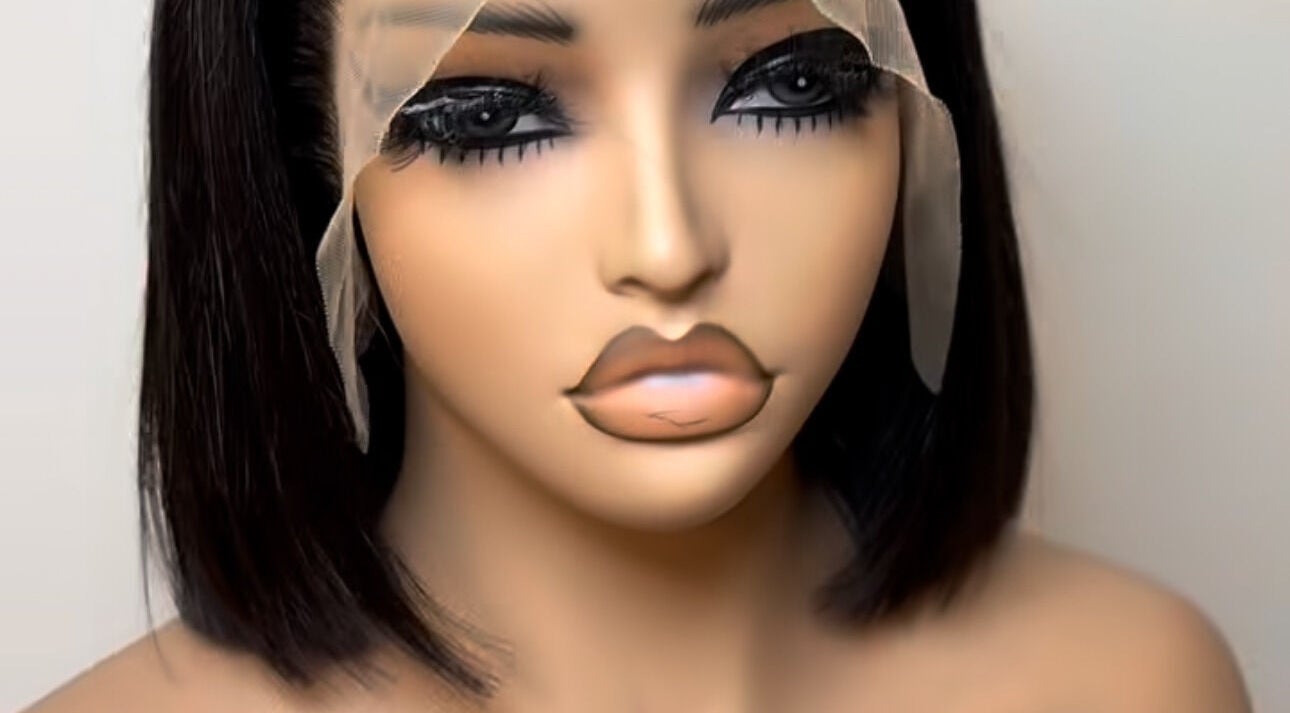 Elegant mannequin display at SS HAIR STUDIO 2020 in Rustenburg, North West, ZA showcasing makeup style.