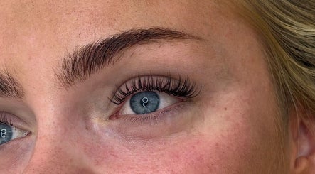Close-up of styled eyelashes at Lashed by Hannah, Redruth, England, GB.