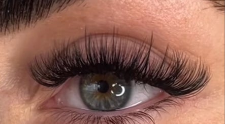 Close-up of lush eyelash extensions at Lashed by Hannah, Redruth, England, GB.