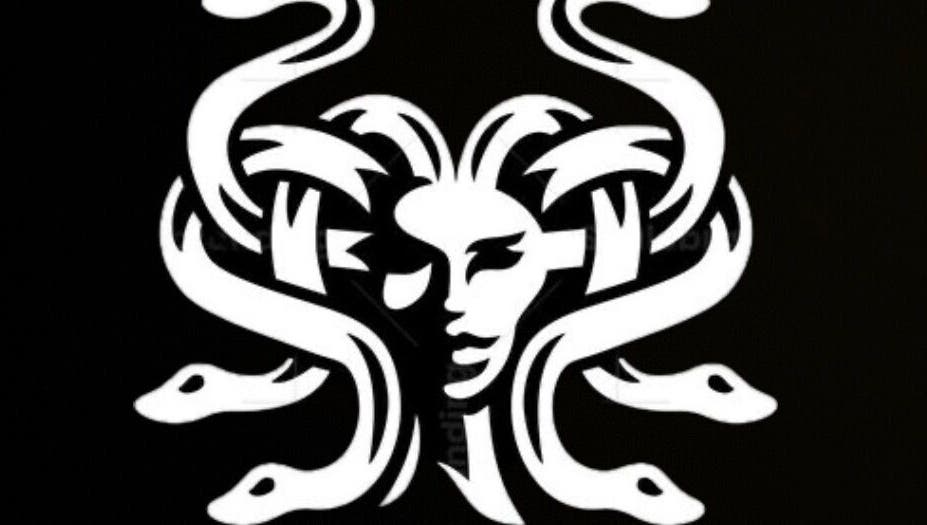 Лого на Barber studio Medusa the Gorgon в Пловдив, Пловдив, BG с изображение на Медуза.