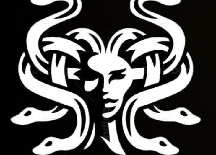 Лого на Barber studio Medusa the Gorgon в Пловдив, Пловдив, BG с изображение на Медуза.