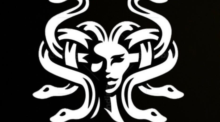 Лого на Barber studio Medusa the Gorgon в Пловдив, Пловдив, BG с изображение на Медуза.