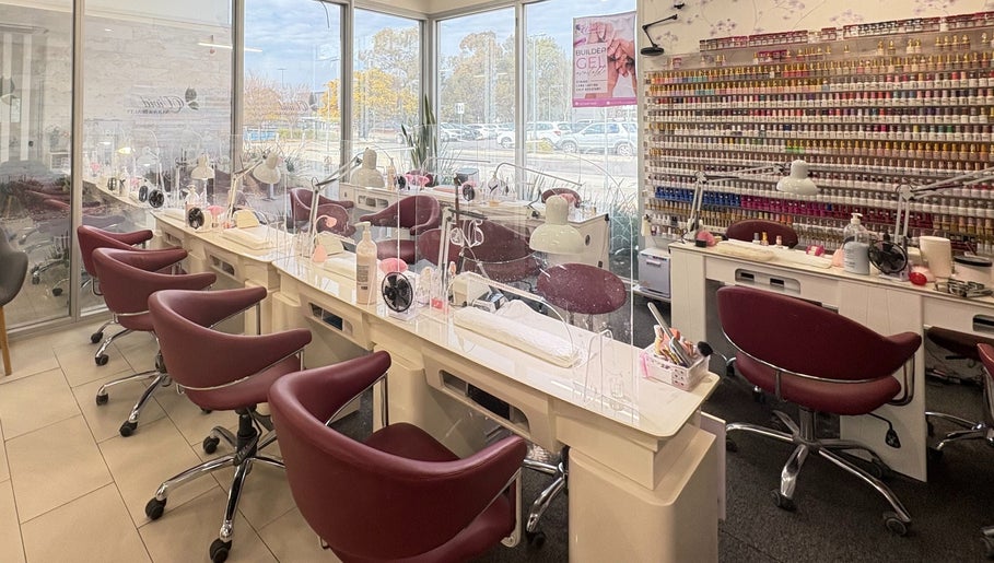 Modern interior of Vivid Nails And Beauty, Lyneham, Australian Capital Territory, AU, showcasing chic nail stations.