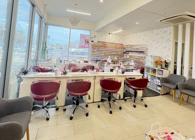 Interior of Vivid Nails And Beauty in Lyneham, Australian Capital Territory, AU with elegant nail stations.