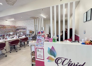 Bright interior of Vivid Nails And Beauty in Lyneham, Australian Capital Territory, AU with manicure stations.