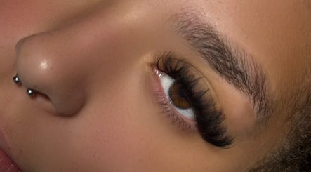 Close-up of eyelash extensions at Bratz Beauty in Ossett, England, GB