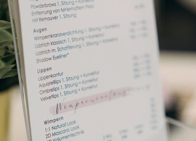 Detaillierte Preisliste bei IH Permanent Beauty in Walldorf, Baden Württemberg, DE.