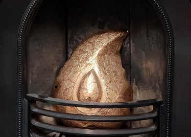 Ornate gold fireplace detail at City Zen Sanctuary, Edinburgh, Scotland, GB.
