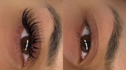 Eyelash extensions before and after at The Lux Studio, Villawood, New South Wales, AU.