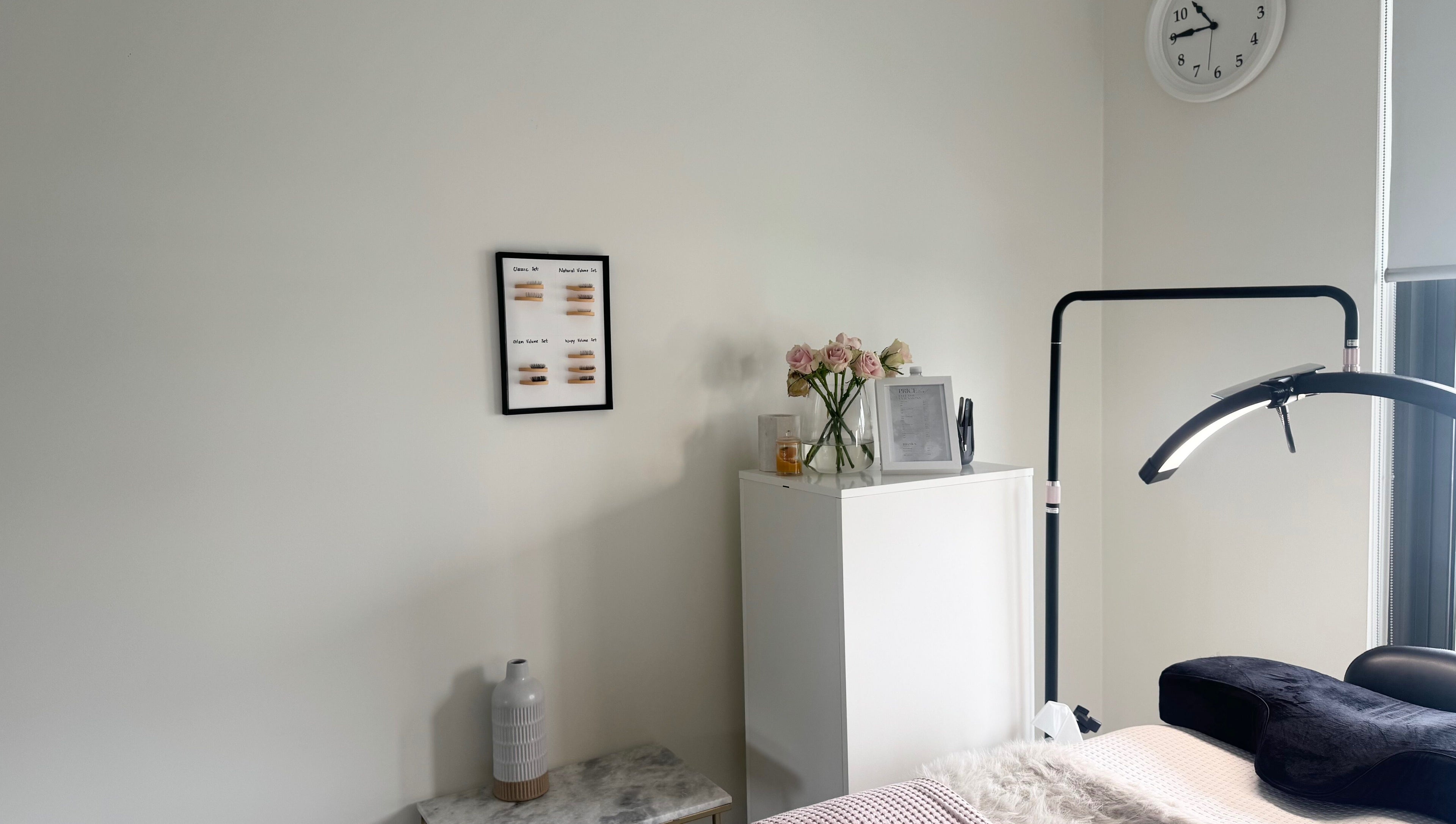 Elegant treatment room at The Lux Studio, Villawood, New South Wales, AU with modern decor and a cozy setup.