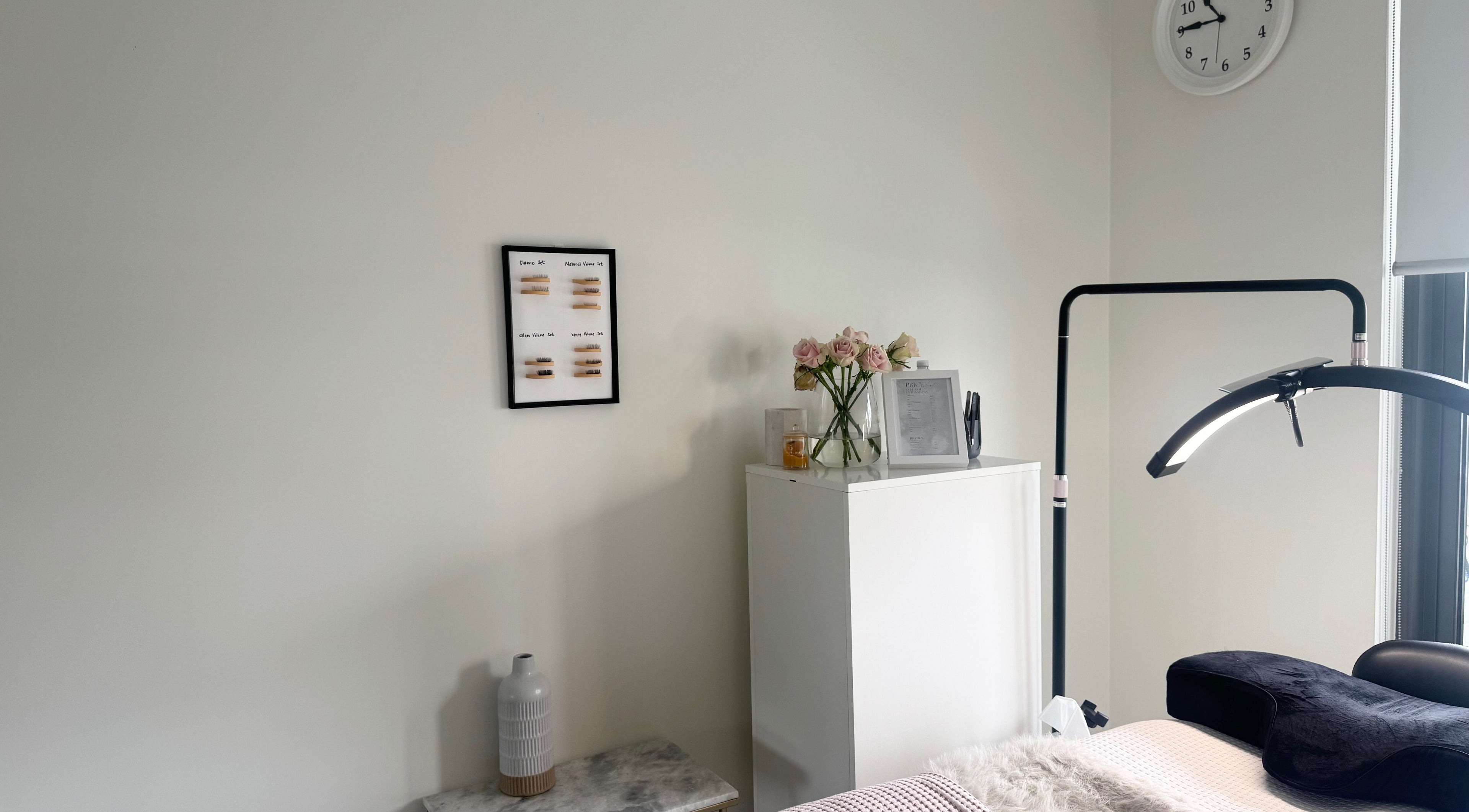 Elegant treatment room at The Lux Studio, Villawood, New South Wales, AU with modern decor and a cozy setup.