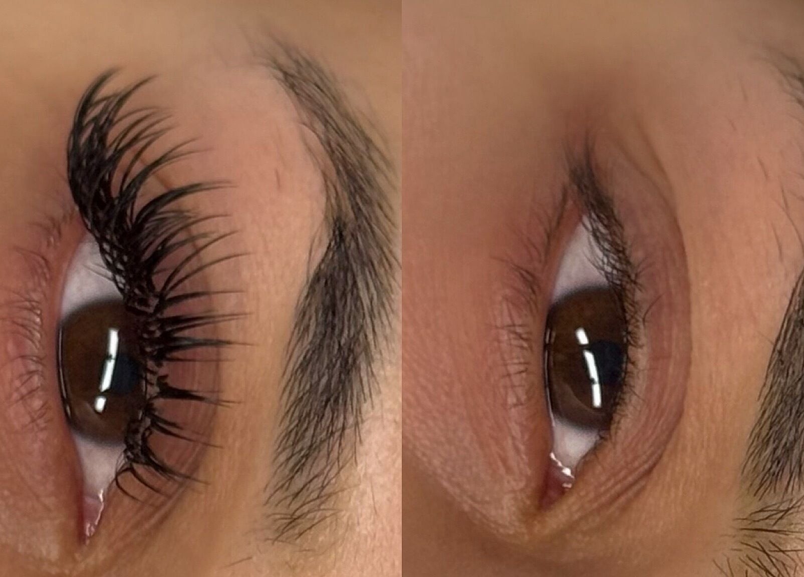 Close-up of eyelash transformation at The Lux Studio, Villawood, New South Wales, AU.