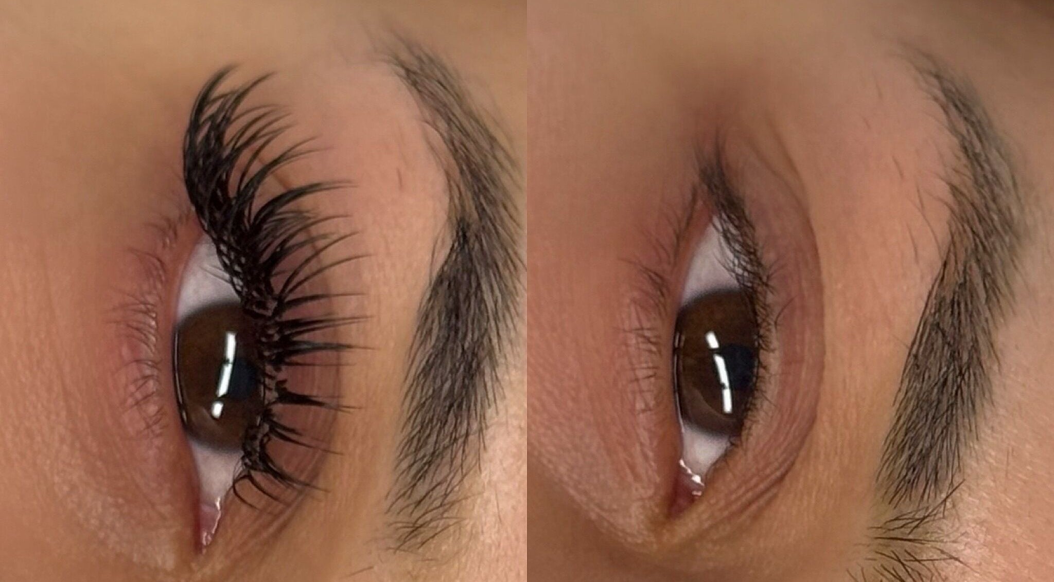 Close-up of eyelash transformation at The Lux Studio, Villawood, New South Wales, AU.