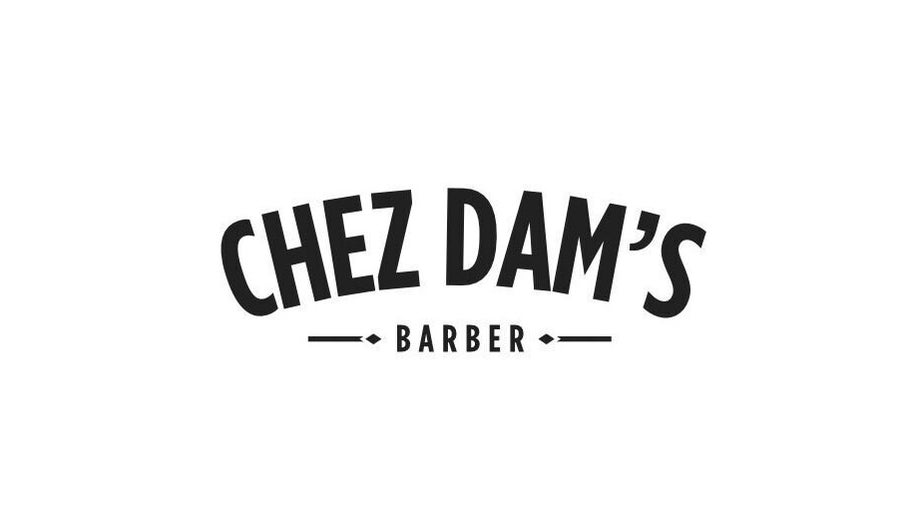 Logo stylé de Chez Dam’s, salon de barbier à Garidech, Occitanie, FR.