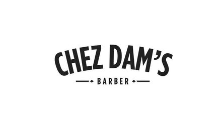 Logo stylé de Chez Dam’s, salon de barbier à Garidech, Occitanie, FR.