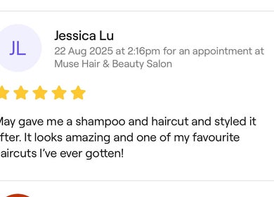 Customer review for May Noh @Mophead, Richmond, British Columbia, CA with a five-star rating.
