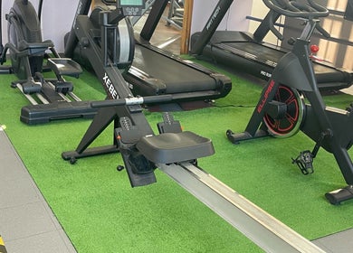 Ginasio Hs gym with rowing machine, treadmill, and bike in Vila Nova De Milfontes, Beja, PT.