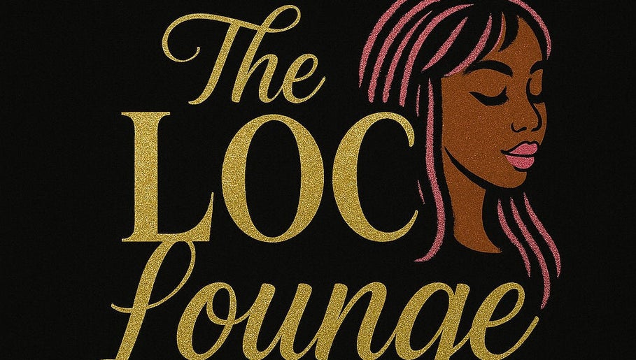 The Loc Lounge logo in gold featuring a woman's profile, Savannah, Georgia, US.