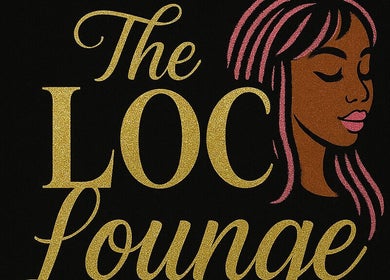 The Loc Lounge logo in gold featuring a woman's profile, Savannah, Georgia, US.