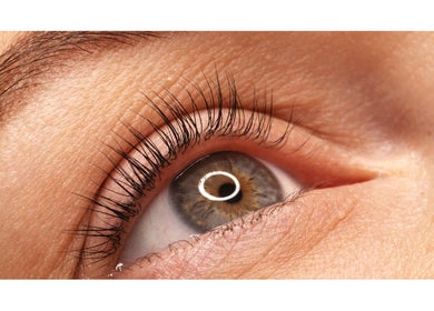 Close-up of beautifully styled lashes at SOLACE SPA, Miami, Florida, US, showcasing expert lash care.