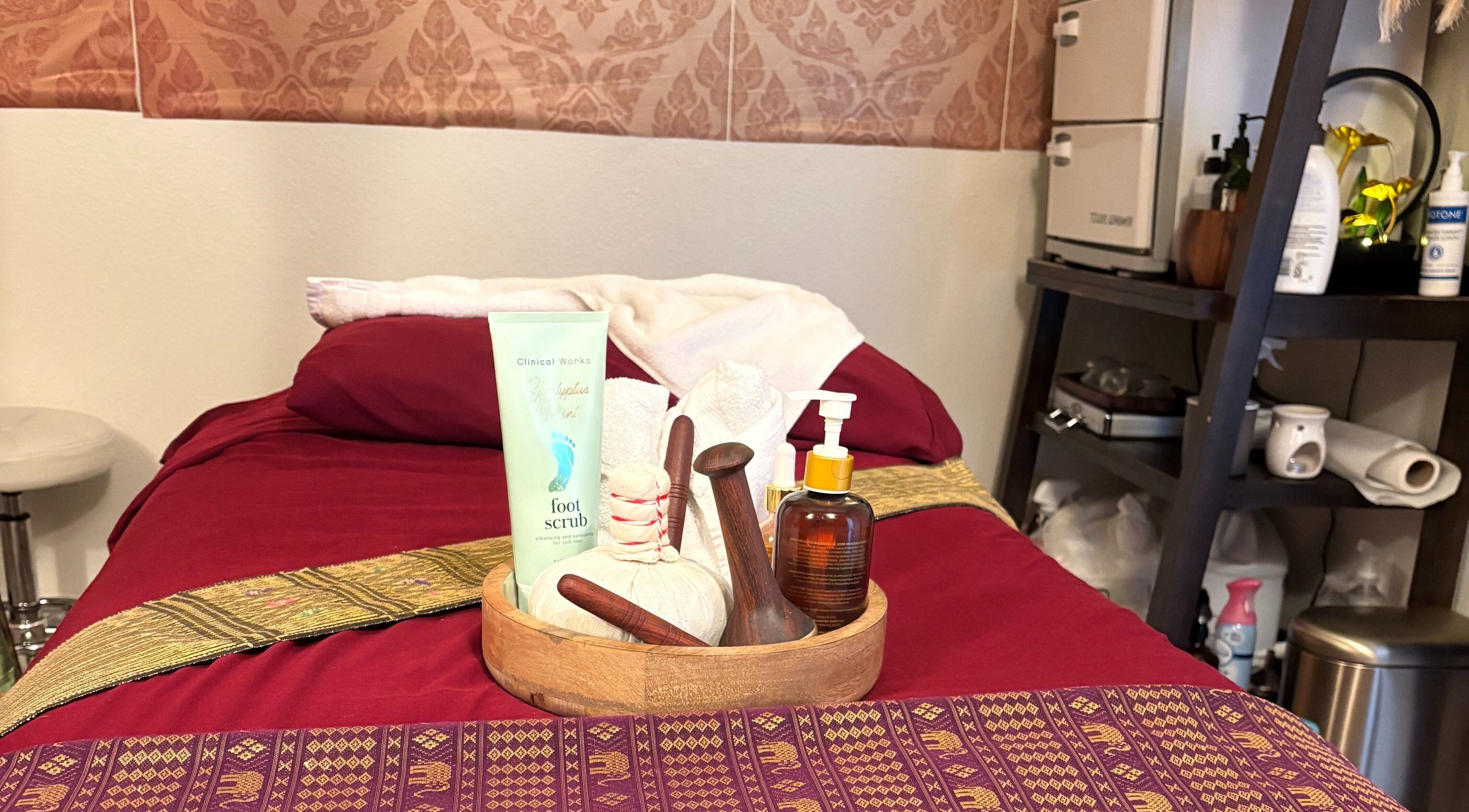 Relaxing massage setup at Creative Spa & Az Siam Thai Massage, Scottsdale, Arizona, US.