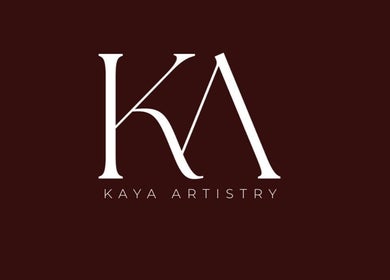 Kaya Artistry logo on a rich brown background, featuring elegant typography in Condell Park, New South Wales, AU.